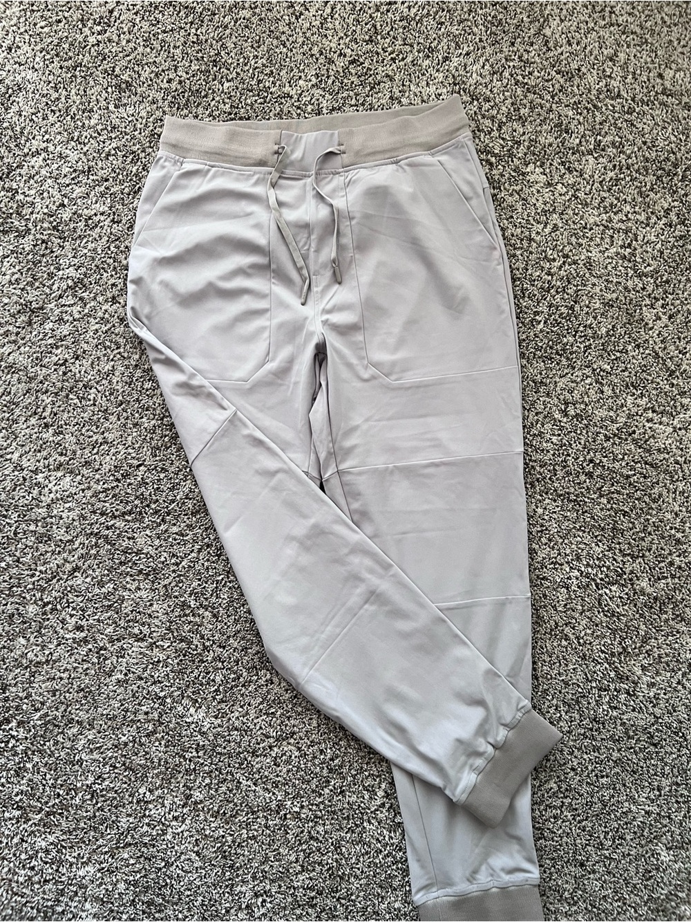 Men's Light Khaki Jogger Sweatpants with Drawstring Waist
